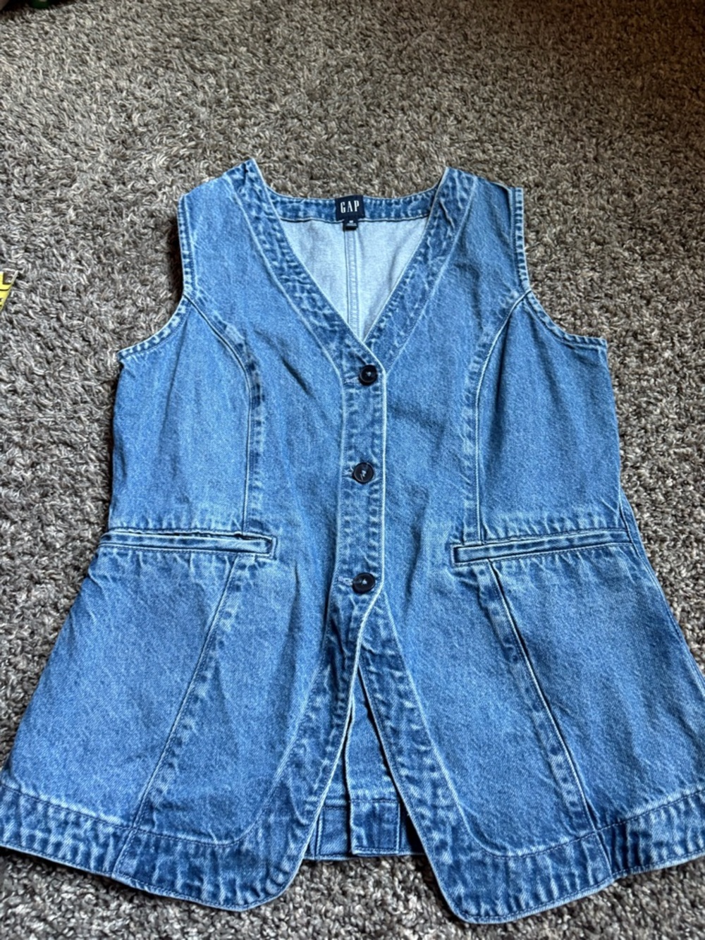 GAP Denim Button-Front Tank Vest
